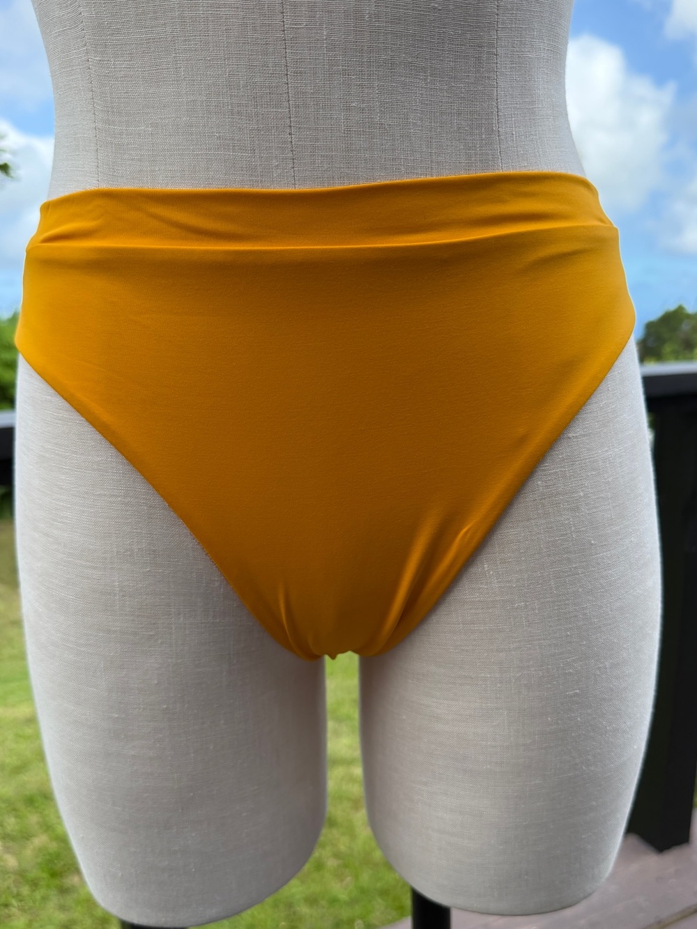 Toast Swim Cutout Bikini Bottom Medium Yellow Gold Recycled Nylon